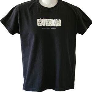 VTG Geoffrey Been Black Short Sleeve t shirt with Clam Shell Design W Size Small